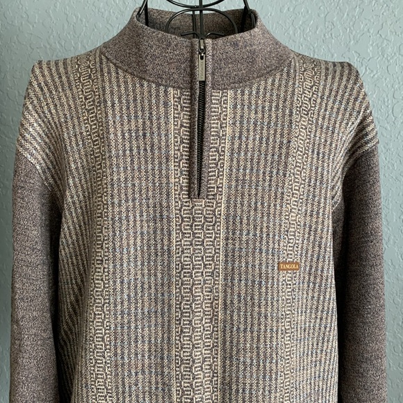 Wool sweater multicolor beige brown blue threads - Picture 2 of 6